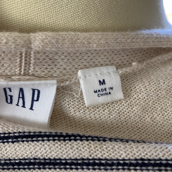 Gap Women’s Cream& Navy Striped Cardigan Size Medium - Picture 5 of 5